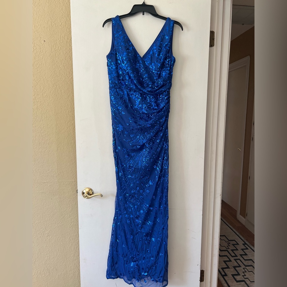 Blue sequined dress
